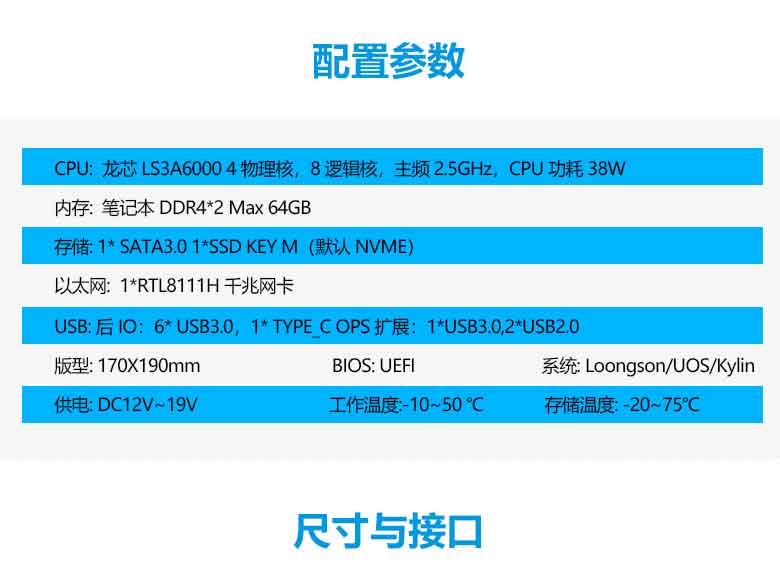 龍芯3A6000國產OPS主板M603L(圖2)